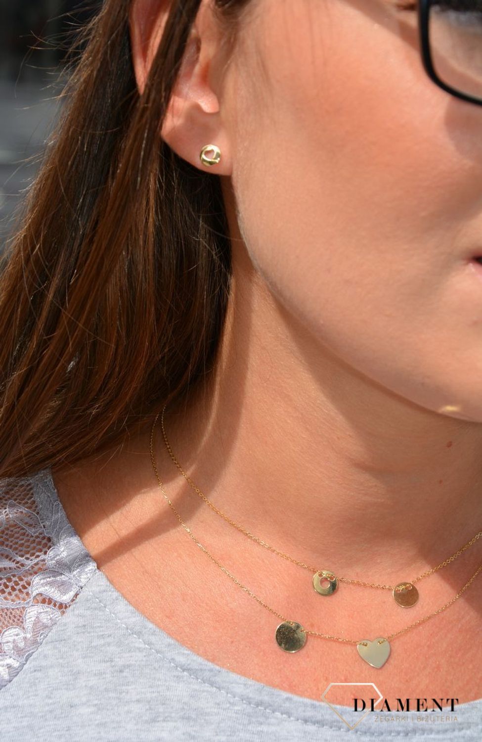 Złote kolczyki 585 koła z motywem serca KL 6790.jpg